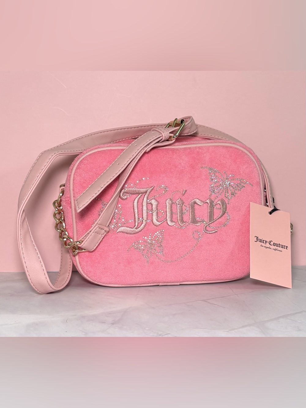 Juicy Couture Pink Crossbody Camera Bag